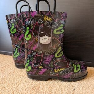 Western Chief DC Black and Green Batman Rain Boots 11/12